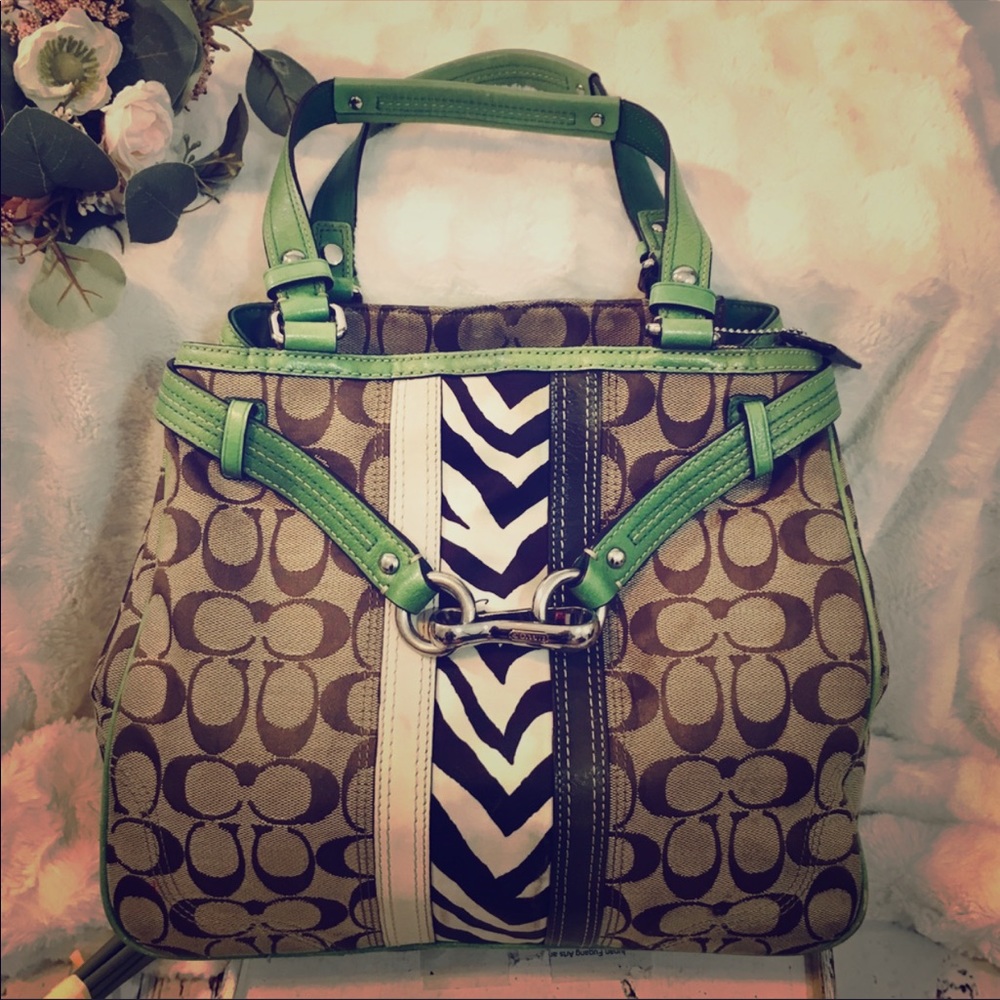 Coach zebra tote
